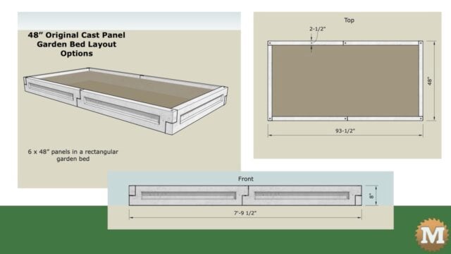 concrete garden bed 48 inch panel rectangle single row