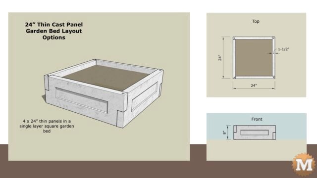 thin concrete garden bed 24 inch panel square w