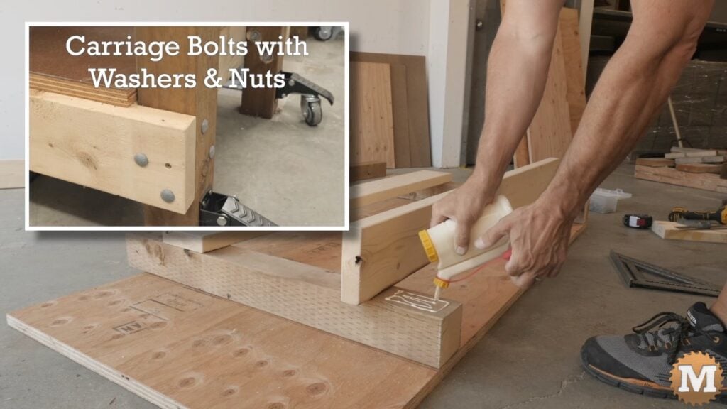 a man building a wooden workbench