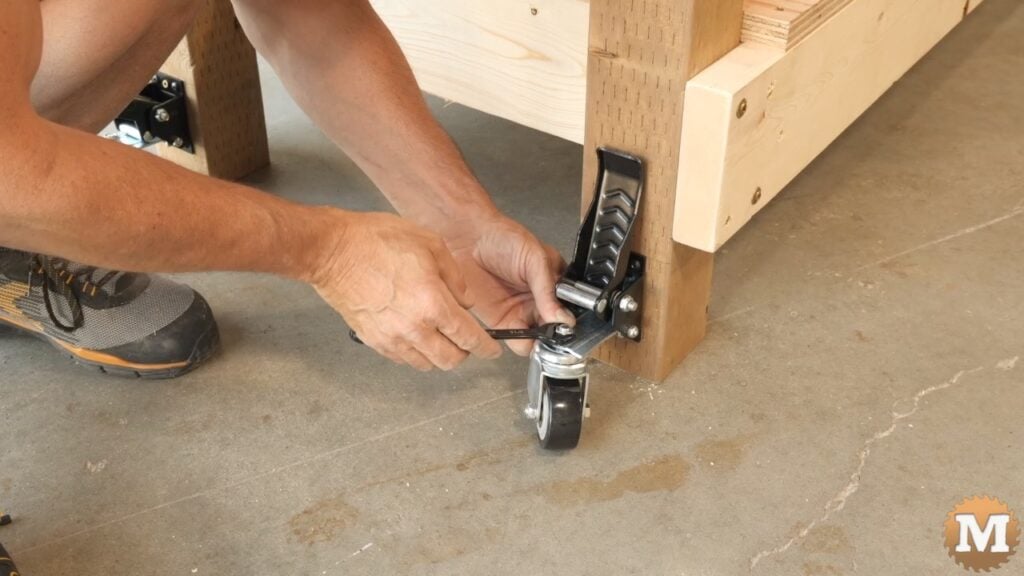 attaching wheels to workbench casters