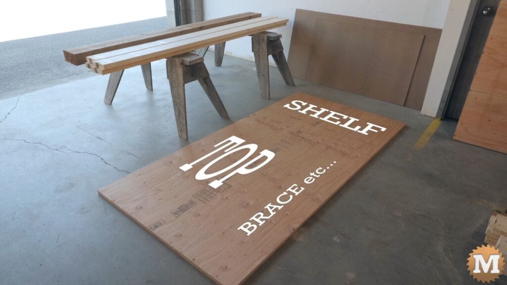 plywood sheet on a concrete floor