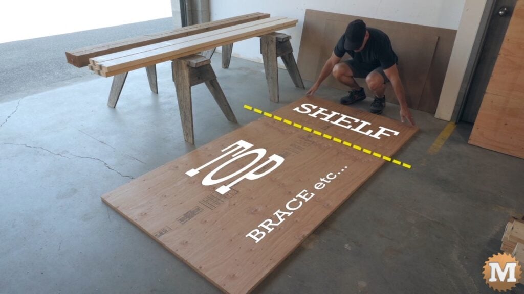 plywood sheet on a concrete floor
