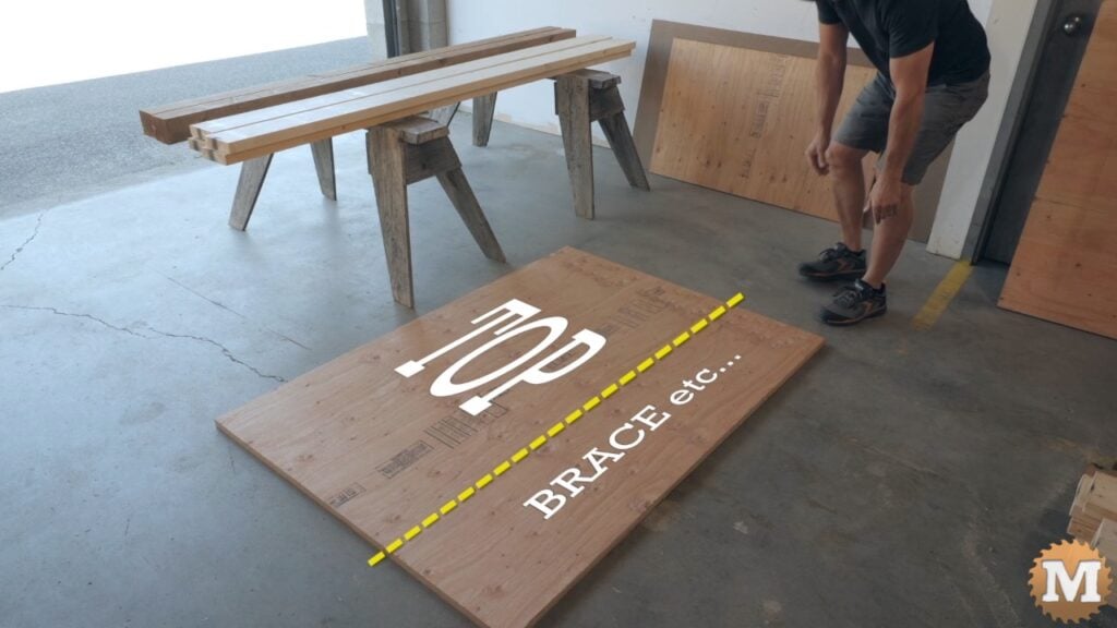 plywood sheet on a concrete floor