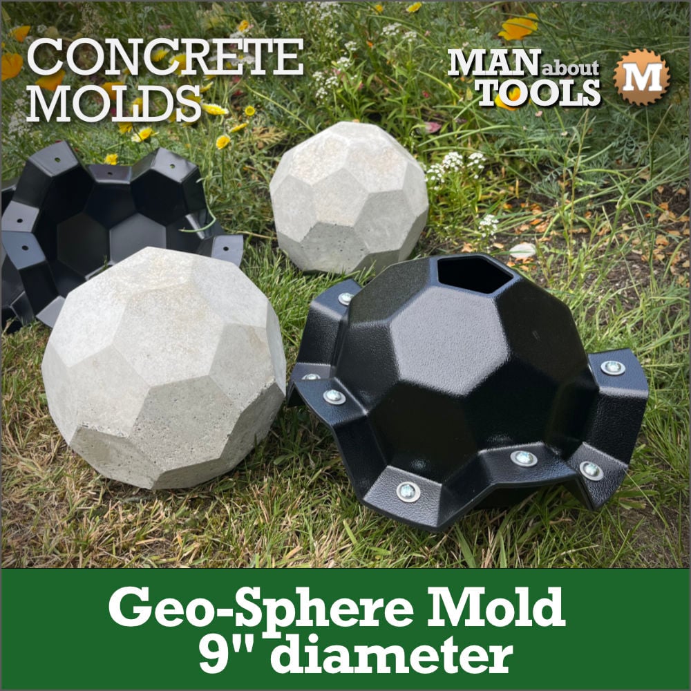 2 Part Plastic mold beside concrete casting on grass